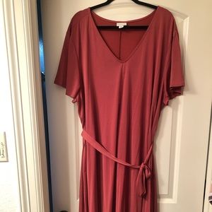 Ava&Viv mauve dress with tie belt